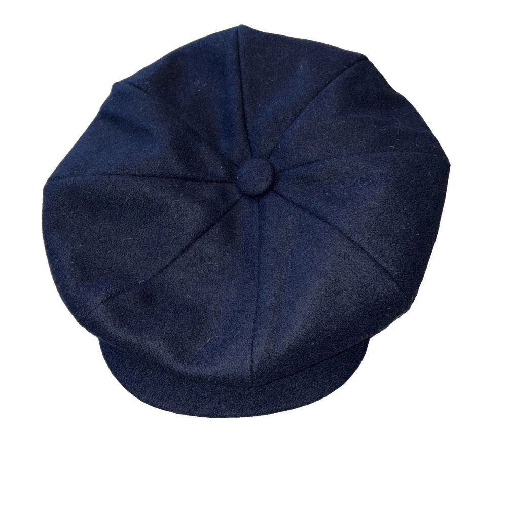 United Hatters UHCMW Cap VTG NY Cabbie Newsboy Navy Blue Hat 100% Wool Made USA